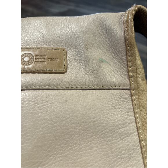 Fossil Vintage Leather Messenger Bag Pebbled Light Brown Shoulder Thick - Picture 8 of 10